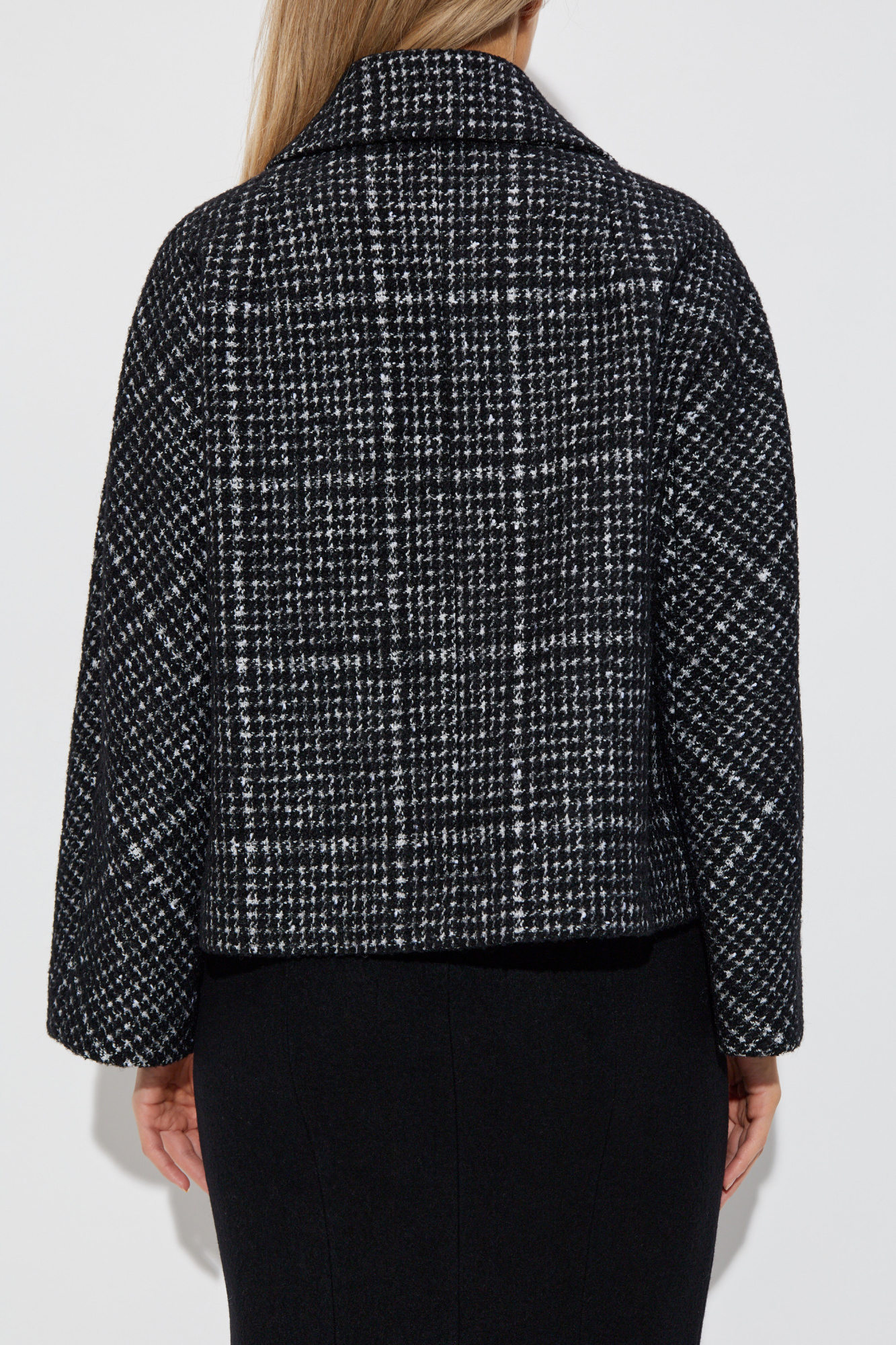 G*a様 short length double-zip blouson 42 Printed double jersey viscose zip jacket in navy | GUCCI® CA